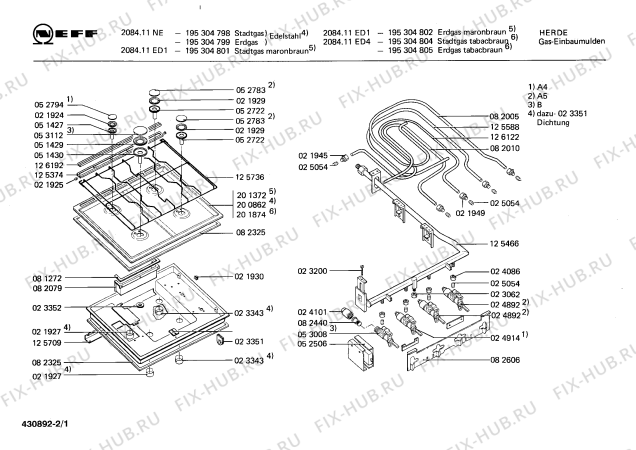 Схема №1 195304802 2078.11ED1 с изображением Труба для электропечи Bosch 00125466