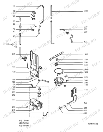 Взрыв-схема посудомоечной машины Electrolux ESI680 - Схема узла W10 Hose, softener DGN N