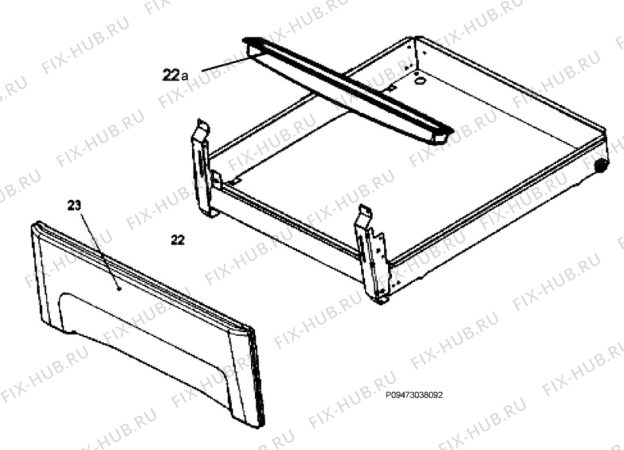 Взрыв-схема плиты (духовки) Electrolux EKC510500W - Схема узла Section 2