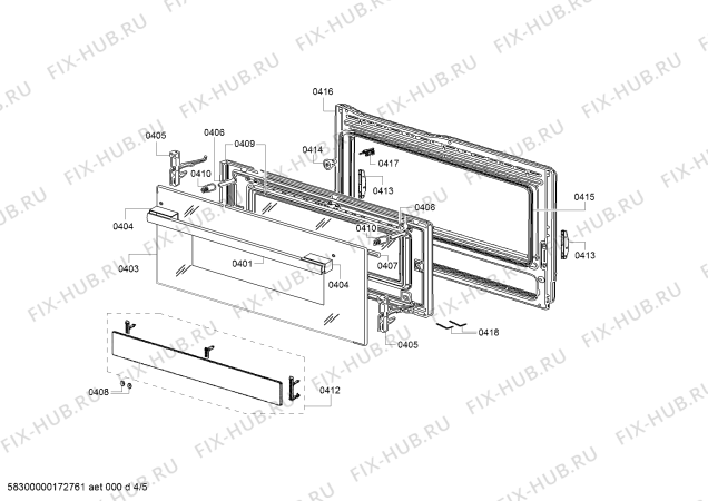 Взрыв-схема плиты (духовки) Bosch HSB734355Z - Схема узла 04