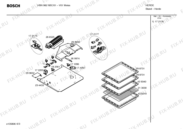 Взрыв-схема плиты (духовки) Bosch HSN982NSC - Схема узла 03