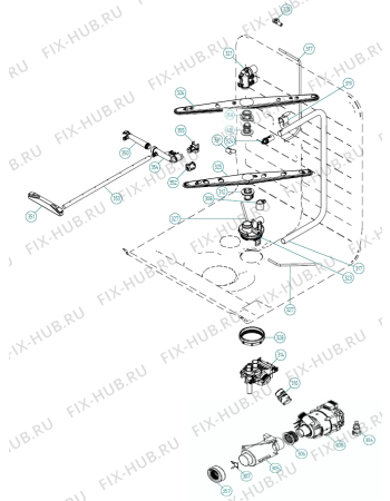 Взрыв-схема посудомоечной машины Asko D5893 US   -SS (340980, DW70.4) - Схема узла 03