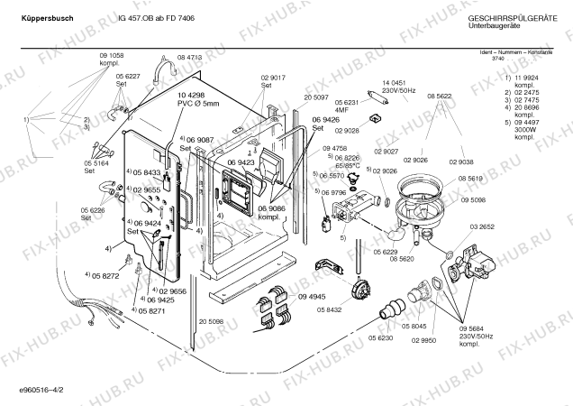 Схема №2 SPIKBA5 с изображением Переключатель для электропосудомоечной машины Bosch 00057850