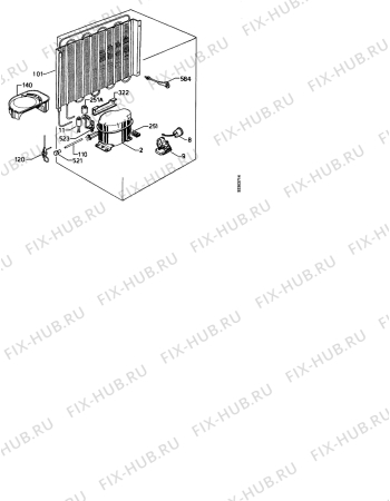 Взрыв-схема холодильника Electrolux ER6632I - Схема узла Functional parts