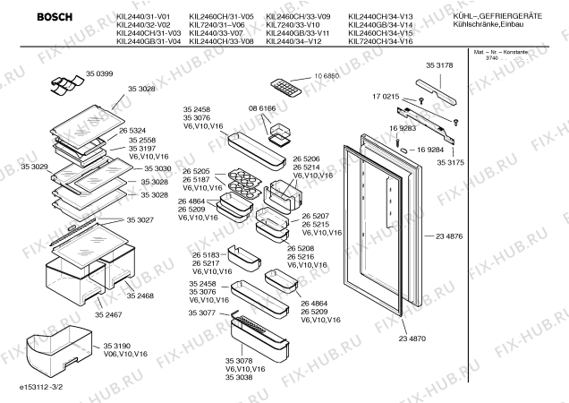 Взрыв-схема холодильника Bosch KIL2440GB - Схема узла 02