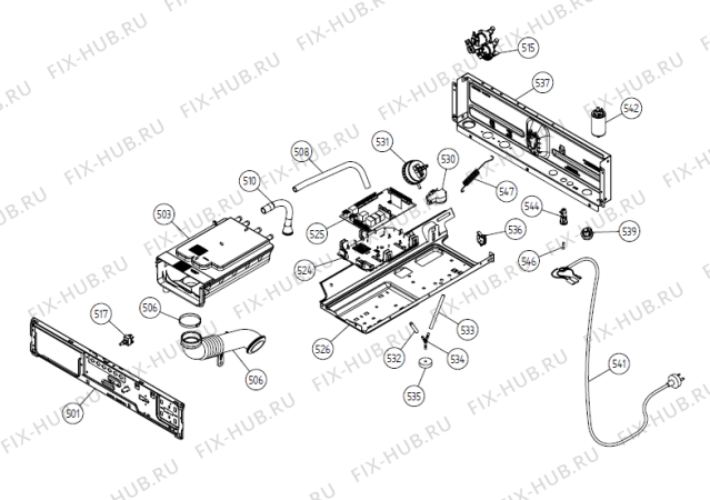 Взрыв-схема стиральной машины Gorenje W6441 US   -white (900003354, WM50US) - Схема узла 05