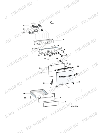 Схема №2 ACMT 6533/WH с изображением Обшивка для духового шкафа Whirlpool 482000091617