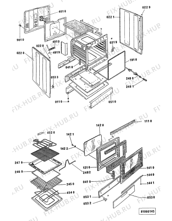 Схема №1 ACM 211/BB с изображением Панель для плиты (духовки) Whirlpool 481945358412