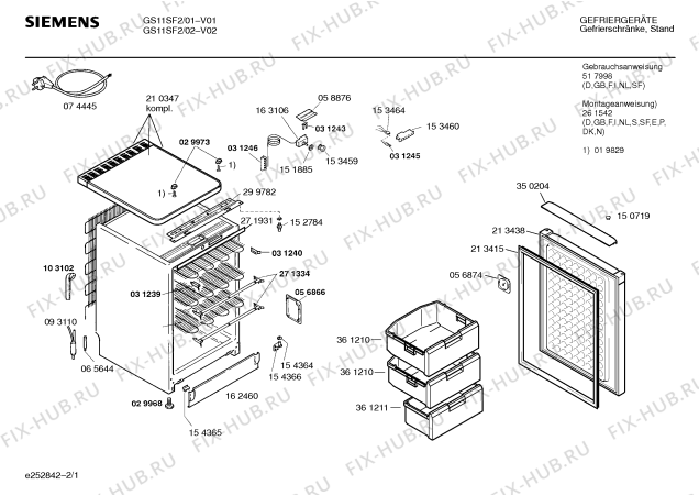 Схема №1 GS11SF2 с изображением Планка ручки для холодильной камеры Siemens 00350204