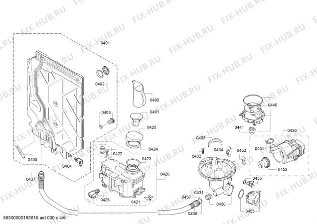 Взрыв-схема посудомоечной машины Koenic KDW64019F - Схема узла 04