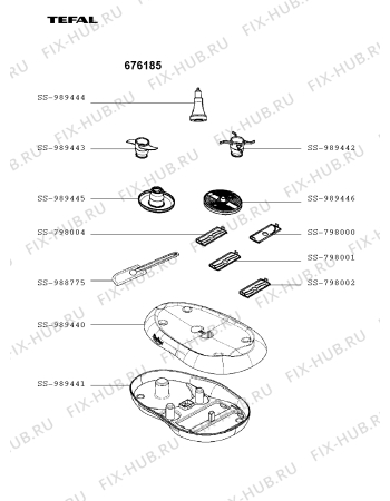 Взрыв-схема кухонного комбайна Tefal 676185 - Схема узла XP002670.9P2