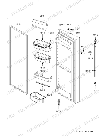 Схема №6 KSN 521 IO с изображением Дверца для холодильной камеры Whirlpool 481241610313
