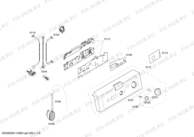 Схема №4 WOP1651II Topp WOP1651 с изображением Кабель для стиральной машины Bosch 00600439