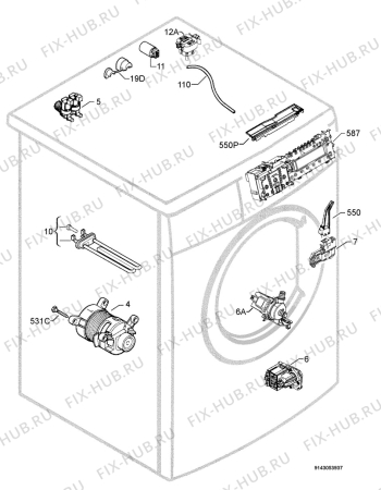 Взрыв-схема стиральной машины Privileg 00679287_21353 - Схема узла Electrical equipment 268