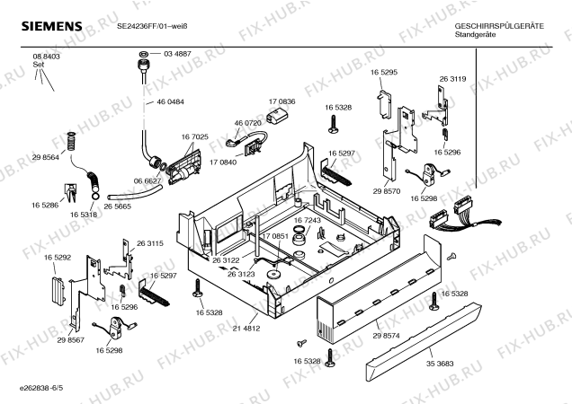 Взрыв-схема посудомоечной машины Siemens SE24236FF - Схема узла 05