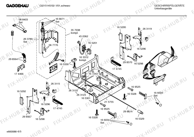 Взрыв-схема посудомоечной машины Gaggenau GI215145 - Схема узла 05