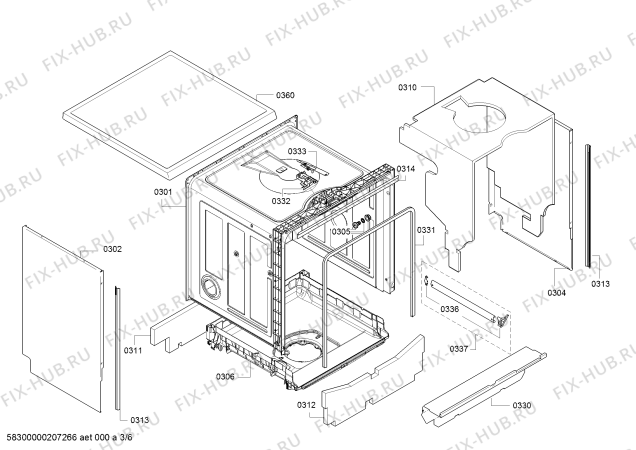 Схема №4 SMS53M42TR с изображением Панель управления для посудомоечной машины Bosch 00704639