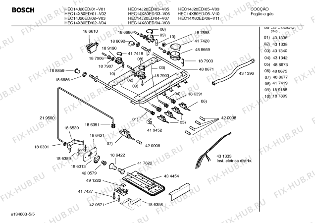 Схема №2 HSC14K24EH FOG P2 F/S I с изображением Переключатель для плиты (духовки) Bosch 00417378