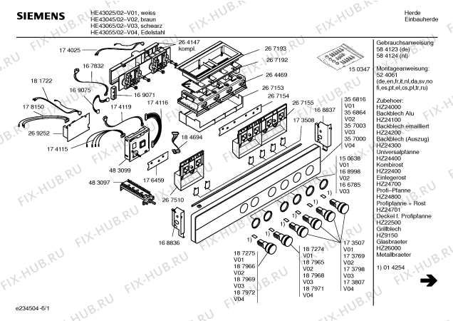 Схема №3 HE43065 с изображением Инструкция по эксплуатации для духового шкафа Siemens 00584123