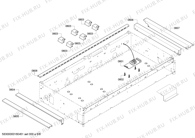 Схема №3 PCG486GD с изображением Декоративная панель для плиты (духовки) Bosch 00677155