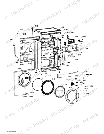 Схема №1 AWC 5081 с изображением Опора для стиралки Whirlpool 480111103717