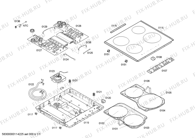 Схема №1 CA43350 induc.constructa.tc.m_basic.inx.4i с изображением Инструкция по эксплуатации для плиты (духовки) Bosch 00697846