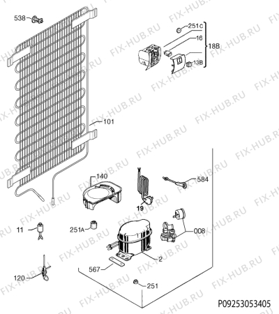 Взрыв-схема холодильника Electrolux EJ2805AOX2 - Схема узла Cooling system 017