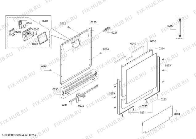 Взрыв-схема посудомоечной машины Bosch SMD65N64EU, SuperSilence - Схема узла 02