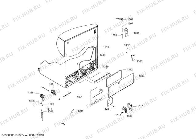 Схема №7 SK535264 с изображением Крышка для холодильной камеры Bosch 00241659