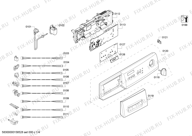 Схема №3 WAE20260IN с изображением Ручка для стиральной машины Bosch 00656155
