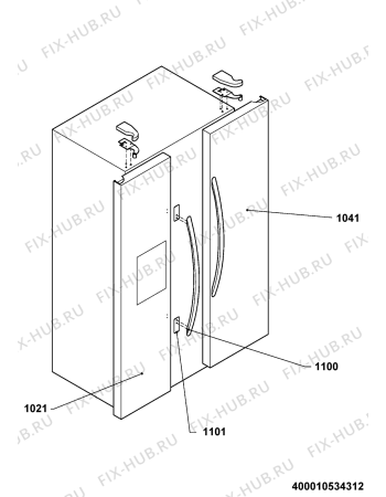 Схема №3 KRSM 9050 с изображением Рукоятка для холодильника Whirlpool 482000015490