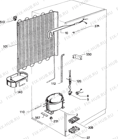 Взрыв-схема холодильника Zanussi Z518/8R - Схема узла Refrigerator cooling system