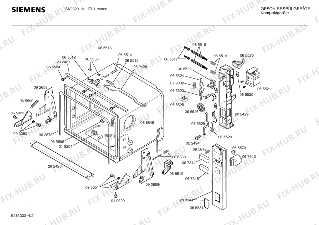 Взрыв-схема посудомоечной машины Siemens SK23201 - Схема узла 02