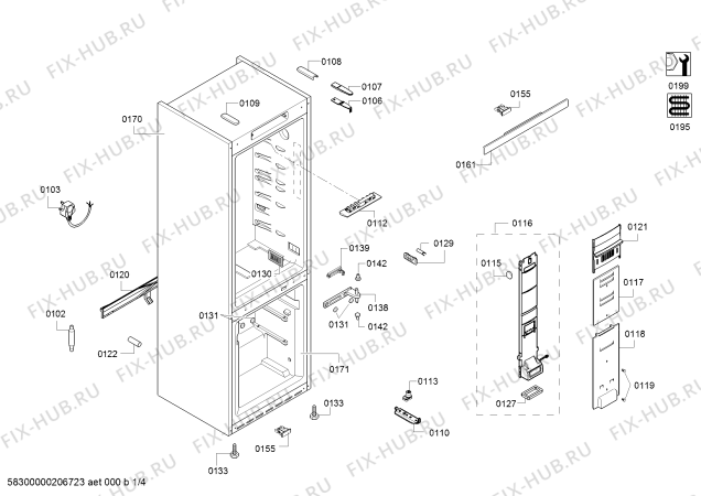 Схема №3 KGN39XK3OR Bosch с изображением Ручка для холодильника Bosch 11024109