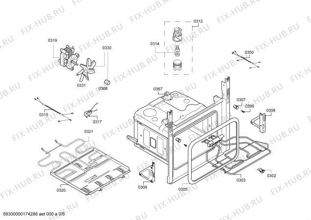 Взрыв-схема плиты (духовки) Siemens HB43GR640 H.SE.NP.L2D.IN.GLASS.S4/.N.E0_C/// - Схема узла 03