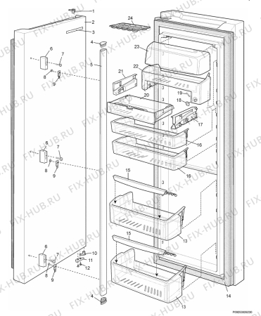 Взрыв-схема холодильника Rex Electrolux RS607ENF - Схема узла Section 2