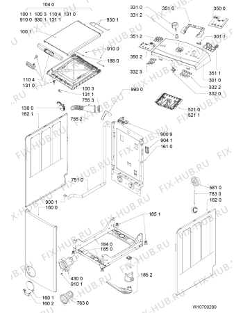 Схема №1 AWE 6237 с изображением Декоративная панель для стиральной машины Whirlpool 481010601614