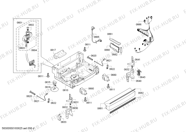 Взрыв-схема посудомоечной машины Siemens SN26M293GB, Extraklasse - Схема узла 06