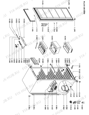 Схема №1 WV1601 W с изображением Дверка для холодильника Whirlpool 480132101542