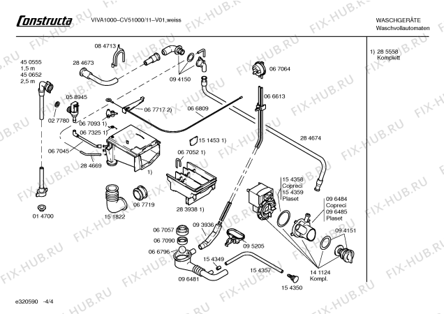 Схема №2 CV50800FG Constructa  VIVA 800 с изображением Адаптер для стиральной машины Bosch 00166710