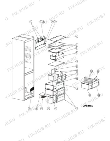 Взрыв-схема холодильника Hotpoint-Ariston RMBMAA11851FH (F069678) - Схема узла