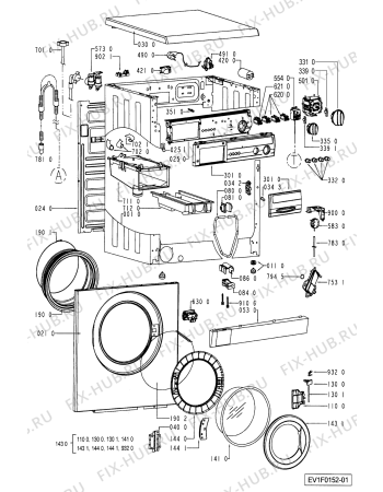 Схема №1 AWM 753 (FL 158A) с изображением Переключатель для стиралки Whirlpool 481941258814