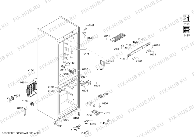 Схема №2 KGN49S50 с изображением Вкладыш в панель для холодильника Bosch 00672160