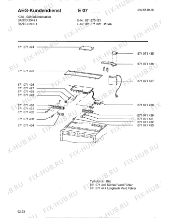 Взрыв-схема холодильника Aeg SAN2902 I - Схема узла Electrical equipment