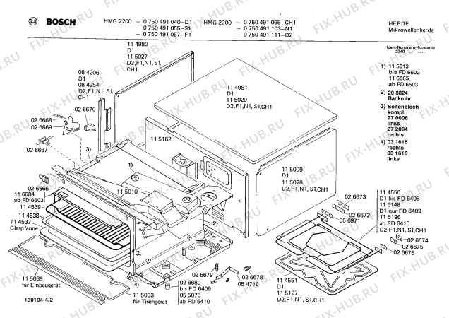 Схема №1 0750491071 HMG2200 с изображением Панель для микроволновки Bosch 00115015