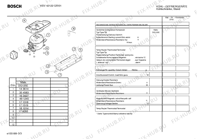 Взрыв-схема холодильника Bosch KSV42122GR - Схема узла 03