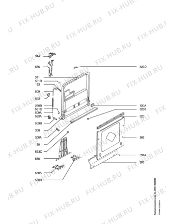 Взрыв-схема посудомоечной машины Aeg Electrolux FAV44060IM - Схема узла Door 003