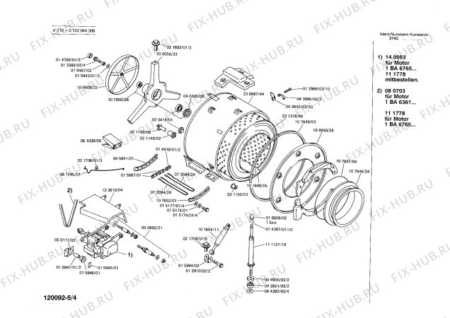 Взрыв-схема стиральной машины Bosch 0722044306 V710 - Схема узла 04