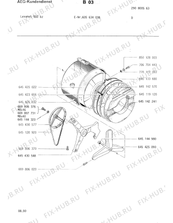 Взрыв-схема стиральной машины Aeg LAV550 BZ D - Схема узла Section2