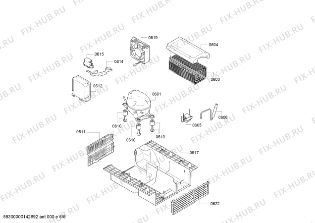 Взрыв-схема холодильника Bosch KIF39P60 - Схема узла 06